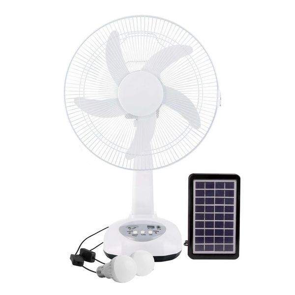 Solar Rechargeable Fan with LED Light