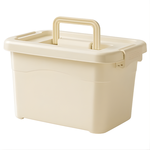 Storage Box With Lid - Cream - 4 Pack