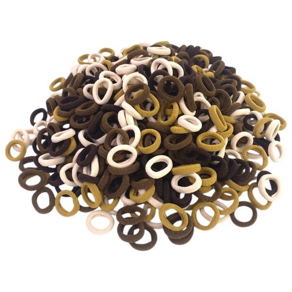 140-Piece Super Tiny Elastic Hair Ties - Neutral Tones