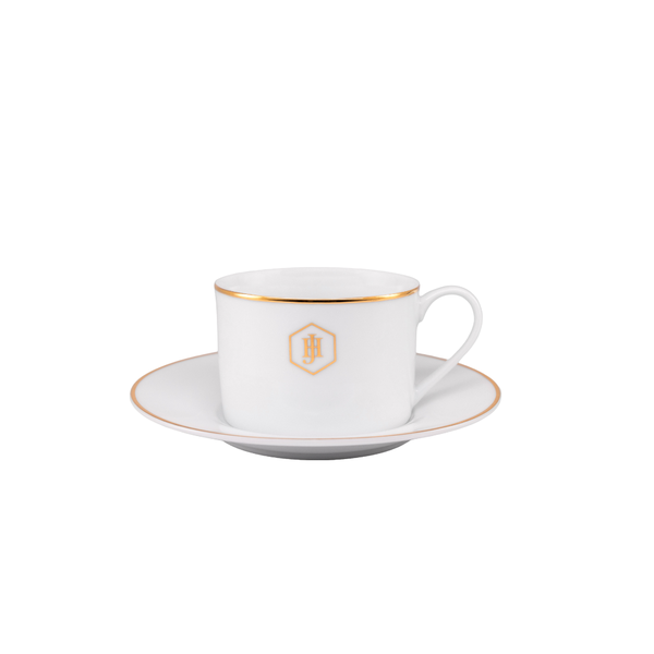 JAN - Gold Rimmed Cup &amp; Saucer Set of 4