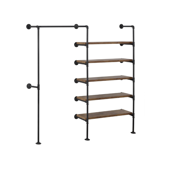 Decorum &amp; Co - Foundry Clothing Organiser and Shoe Rack - Brown/Black