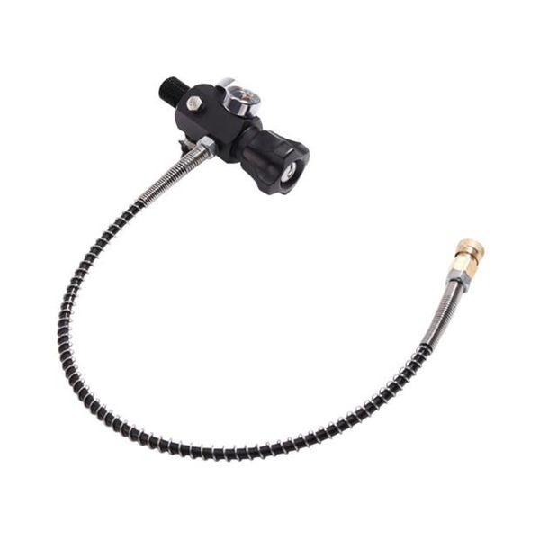 PCP Tank Dual Gauge Charging Valve Adapter with 50cm Hose,M18x1.5