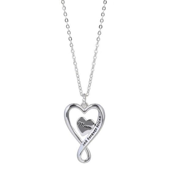 Equilibrium Silver Plated "Mum and Forever Friend" Heart Necklace