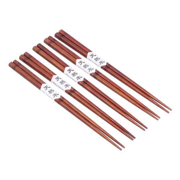 9.3 inches durable handmade wooden chopsticks - 5 Pairs