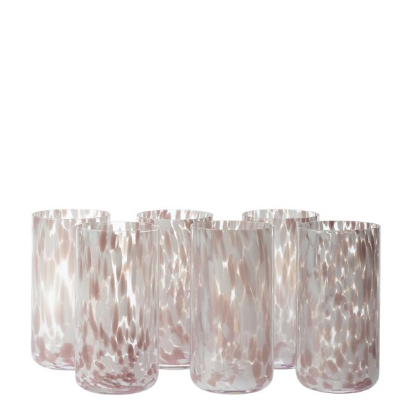 George &amp; Mason - Fiesta Glass Long Tumbler 4pk - Pink Confetti