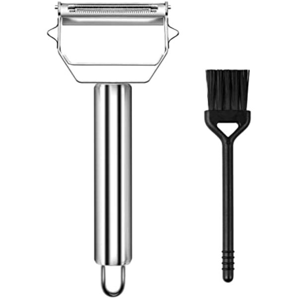 Stainless Steel Vegetable Peeler With a Brush