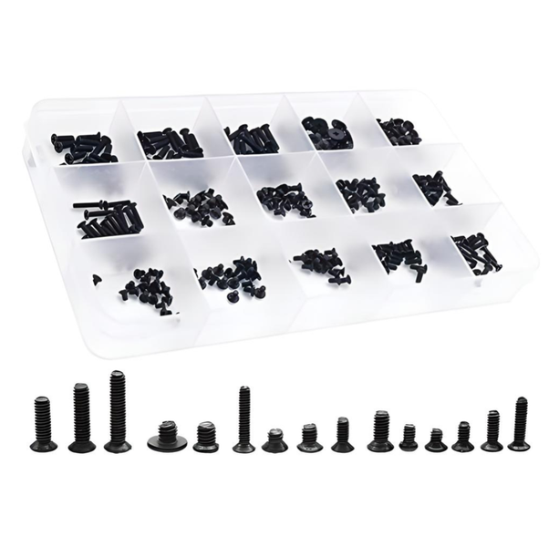 300 Black Laptop Replacement Screw Kits, Suitable For All Brands And Models