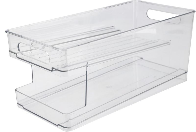 Acrylic Fridge Organiser Can Holder 2 Layers 36cm