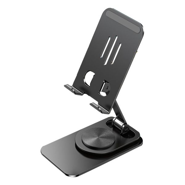 Phone Holder 360 Rotation Portable Metal Desk Phone Dock Holder Black