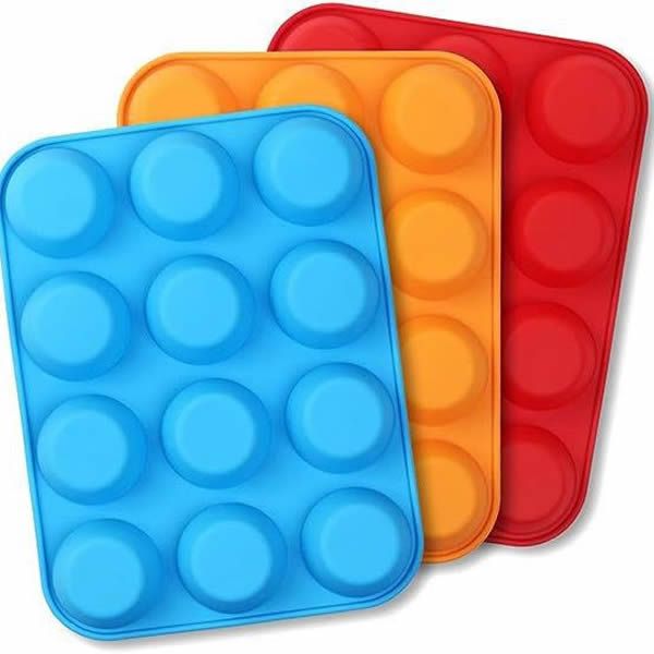 3Pcs Silicone Muffin Pan Mini Cupcake Maker 12 Cups Baking Mold