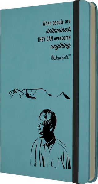 Mandela Eco Notebook, A5, Determined - Turquoise