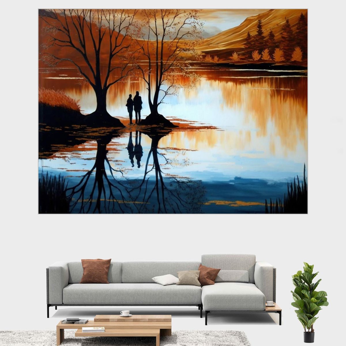 Canvas Wall Art - Premium - Loves Reflection An Acrylic Painting That ...