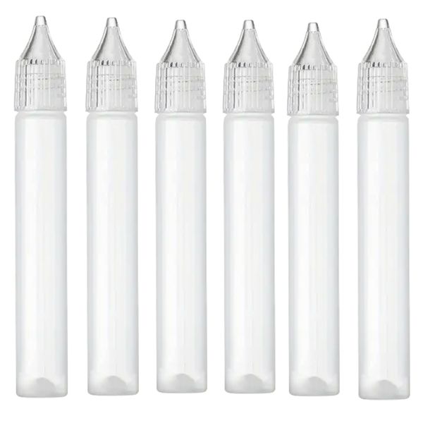 Craft Pen Shaped Plastic Unicorn Dropper Bottles Set of 6 - 15ml