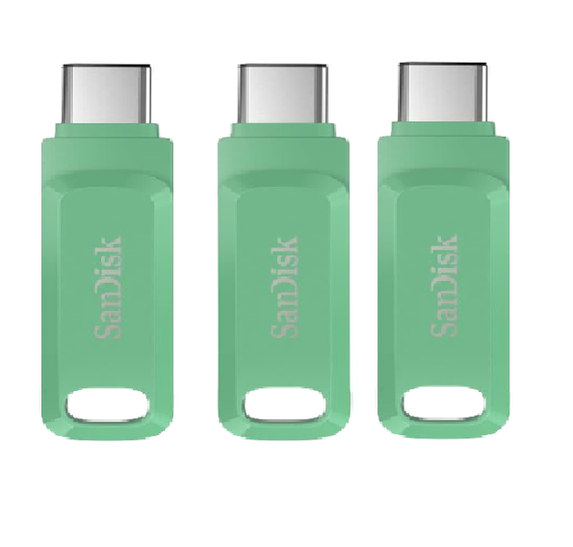 SanDisk 64GB Ultra Dual Drive Type-C Flash Drive - Absinthe Green x 3