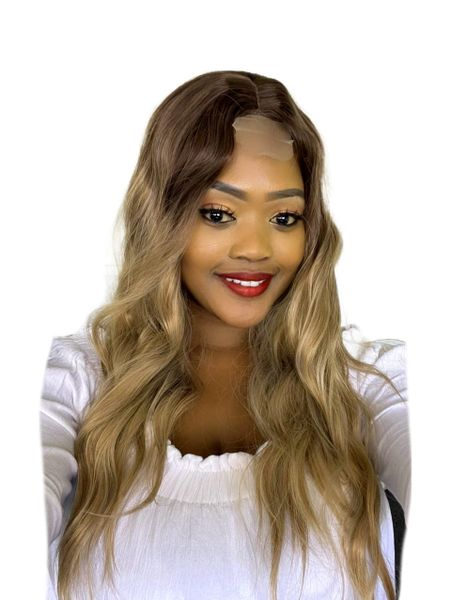 Synthetic 20? Wavy Middle Part Wig – Ombre Blonde