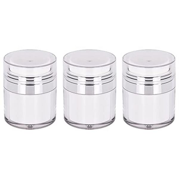 Cream Jar Vacuum Bottle 50Ml Airless Pump Jar Bottles 3Pcs