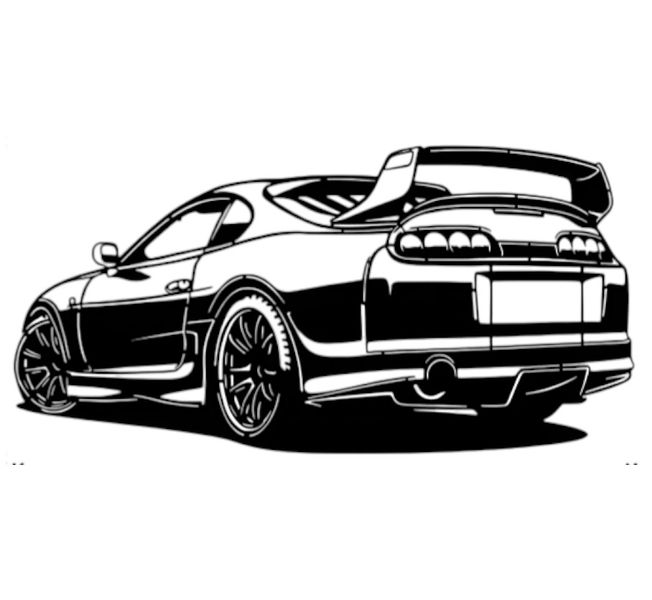 Legendary Sports Coupe Stencil Wall Art - Black