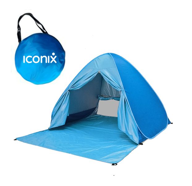 Iconix Pop-Up Beach Tent with Curtain