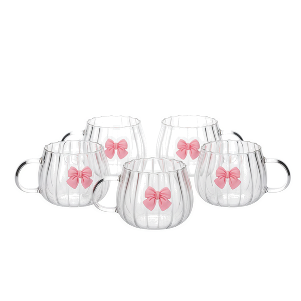 Glass Pumpkin-Inspired Silhouette Cups - Pink Bow - 5 Pack