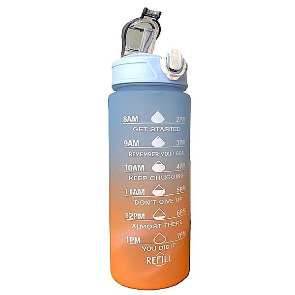 Motivational Time Marker Water Bottle - Two Tone Flip Cap - 750ml