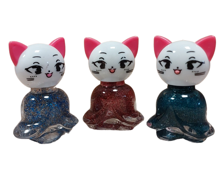 Cute Kitty Nail Polish with Glitter Combo 3.1