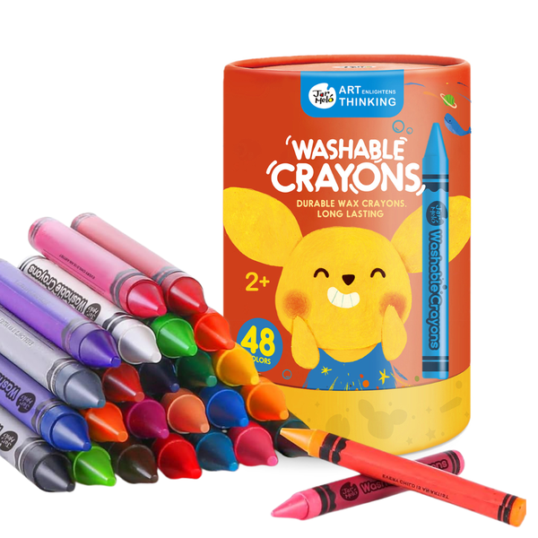 Jar Meló - Wax Crayons - Washable Non-Toxic - 48 Colours