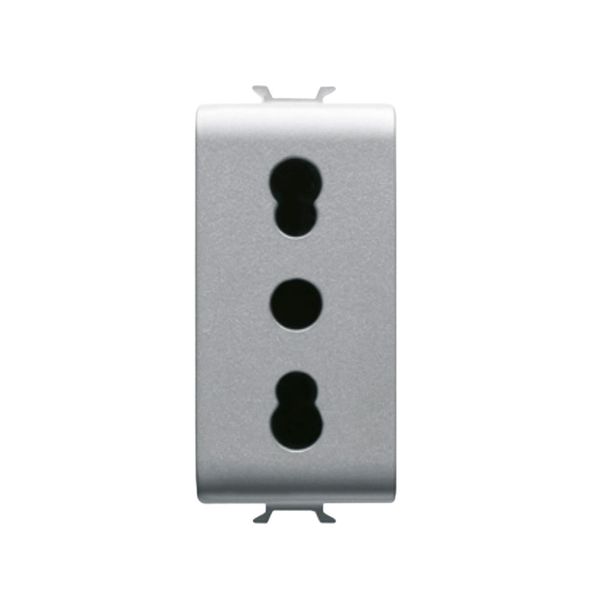Gewiss - Chorus 1M 2P+E Italian 16A 250V Dual Socket Titanium