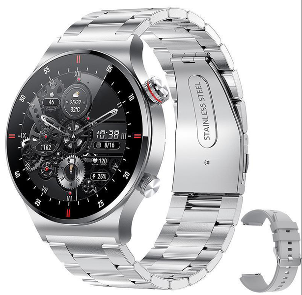 1.28 Inches Smartwatch IP67 Silicone Strap+Steel strap