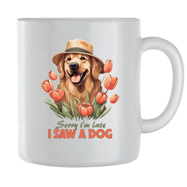 Late Coffee Mugs for Men Women with Trendy Golden Retriever Graphic Cups109