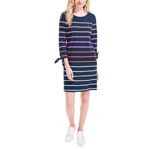 Nautica - Women's Striped 3/4 Sleeve Dress