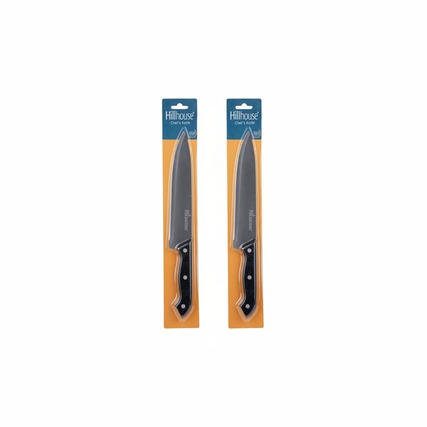Hillhouse Chef's Knife 20cm Stainless Steel Blade with PVC Handle - 2 Pack
