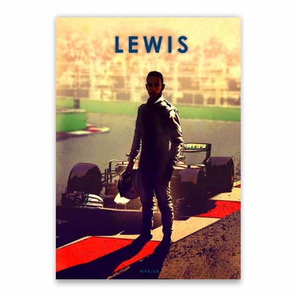 Lewis Hamilton Cartoon Poster - A1