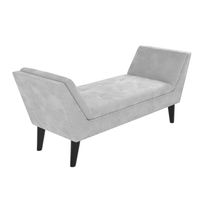 Cushioned End-of-Bed Bench Grey Velvet