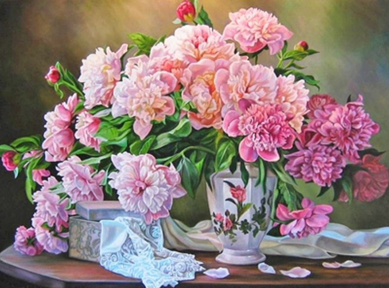 Diamond Painting - Pink Flowers - 40cm x 50cm