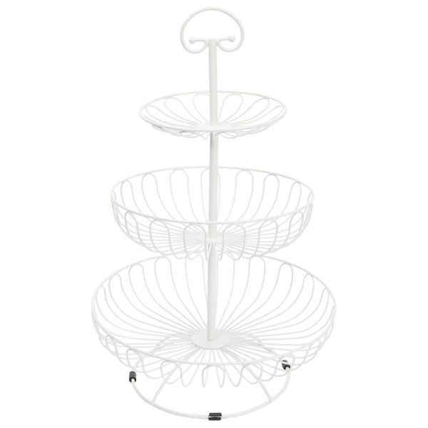 3 Tier Countertop Wire Fruit and Vegetable Basket with Handle