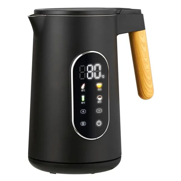 1.7L wooden handle double wall digital intelligent electric kettle