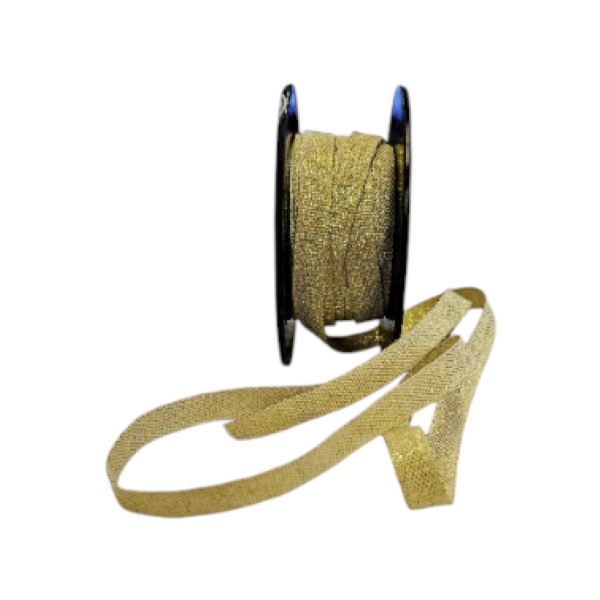 Gold Lurex Petersham Glitter Ribbon 10mm - 20m roll