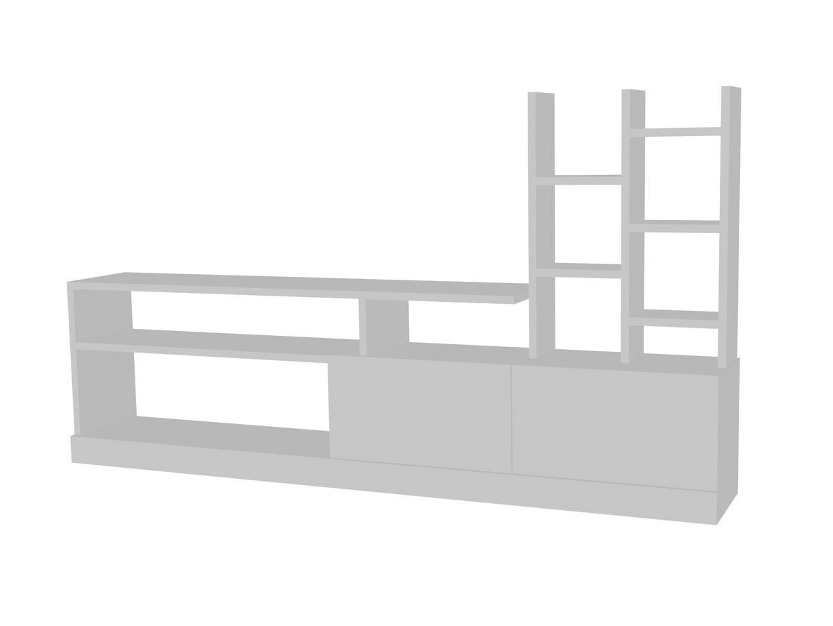 Hazlo Dolunay Tv Unit Plasma Stand Display Shelves Bookcase White