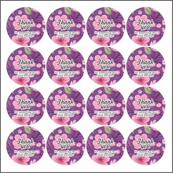Thank You Sticker (Dark Purple &amp; Pink)