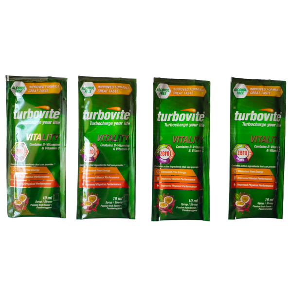 Turbovite Vitality Alcohol Free Sachets - 4 x 10ml