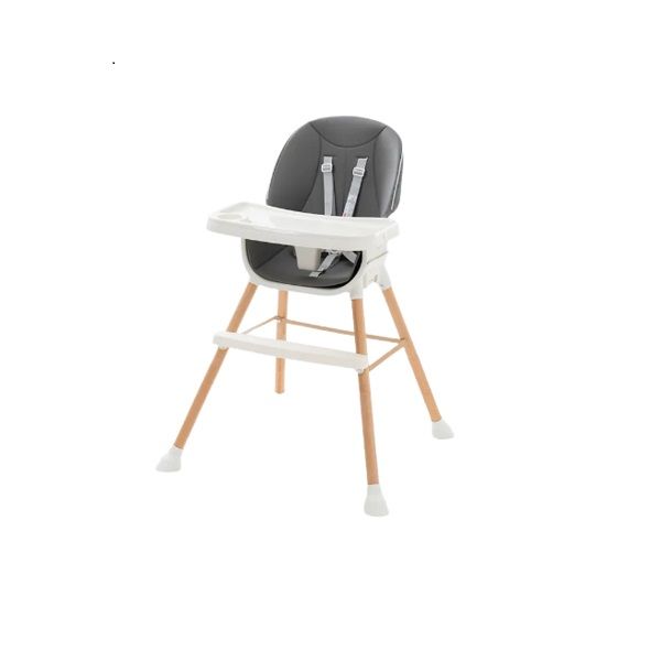 5 In 1 Adjustable Steel Baby Feeding Chair With Removable Tray Grey
