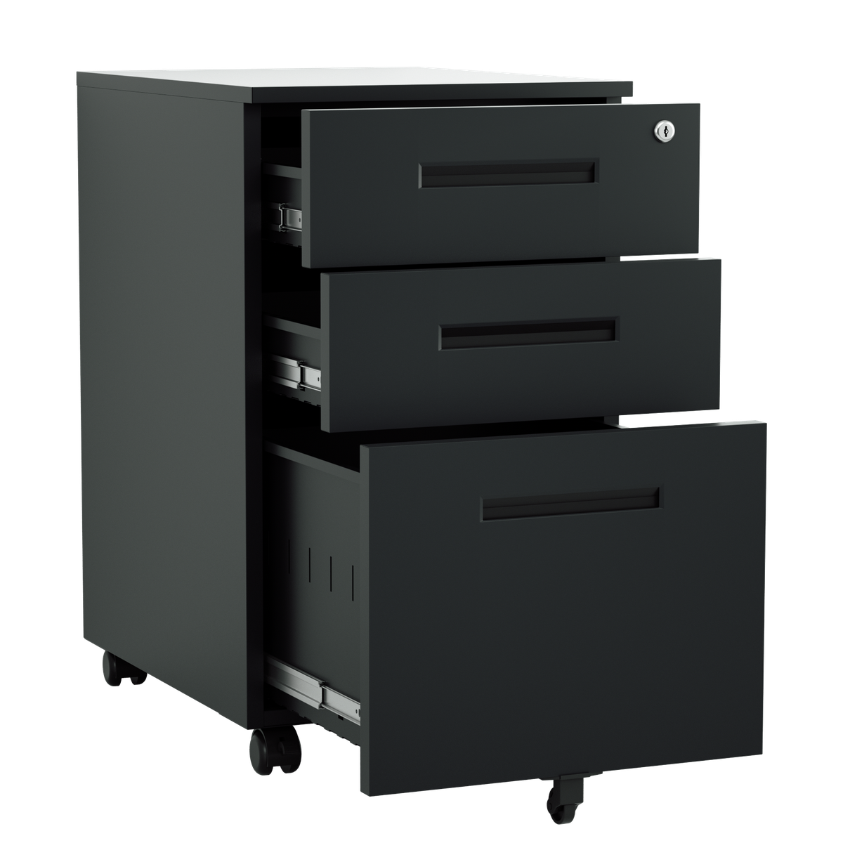 Steel 3 Drawer Inner Handle Mobile Pedestal Filing Locker