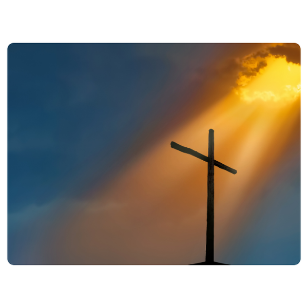 Sun Sine On Wood Cross Printed Mouse Pad