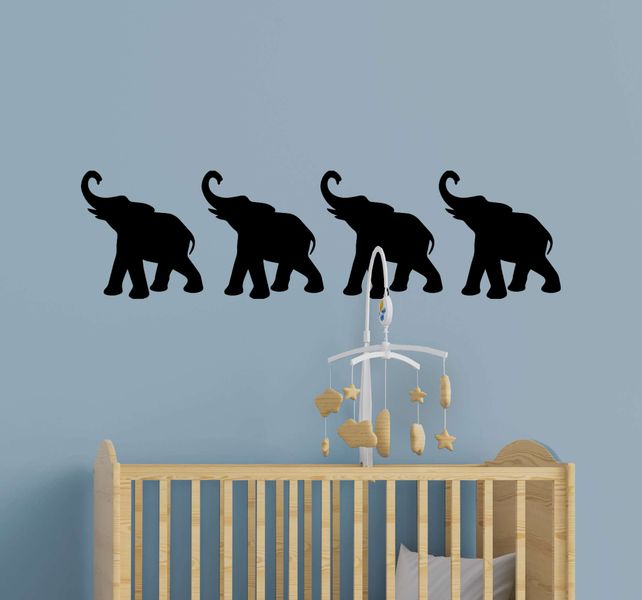 Imaging Architects Four Elephants Walking Wall Decal
