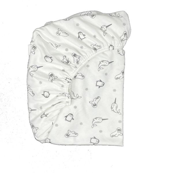 little acorn - Cot Fitted Sheet - Arctic Animals