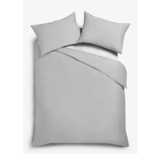 Sir Online PolyCotton Duvet Cover Set - Light Grey