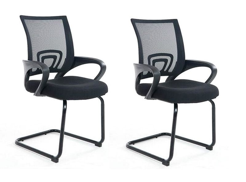Visitor Executive Chairs - Set of Two - Black Colour