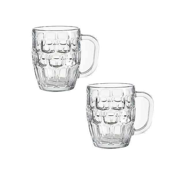 Set of 2 Tempered glass Beer Mug - 0.9L