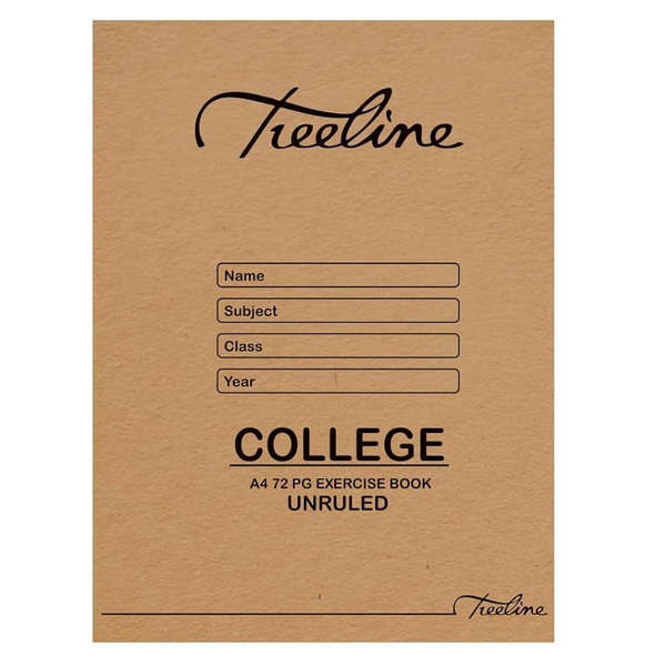 Treeline A4 72 Page College Unruled Exercise Book 10-Piece Set