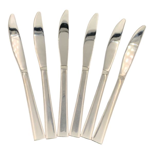 Quality Table Knife Stainless Steel Square Handle Broad 6 Piece